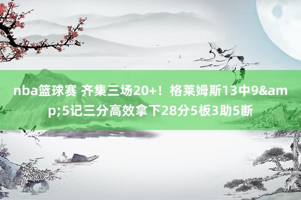 nba篮球赛 齐集三场20+！格莱姆斯13中9&5记三分高效拿下28分5板3助5断