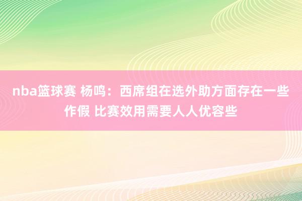 nba篮球赛 杨鸣：西席组在选外助方面存在一些作假 比赛效用