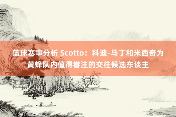 篮球赛事分析 Scotto：科迪-马丁和米西奇为黄蜂队内值得