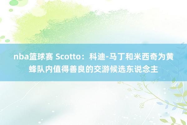 nba篮球赛 Scotto：科迪-马丁和米西奇为黄蜂队内值得